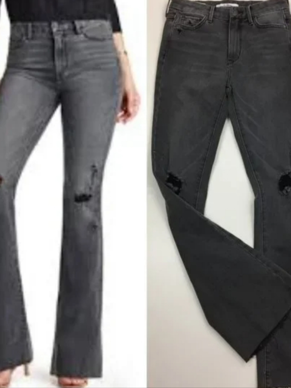 NWT Sam Edelman Black/ Gray  Distressed Stiletto Jeans!!